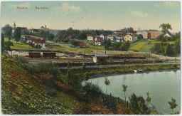 Železnice rybník Karviná K.U.K. razítko 1915