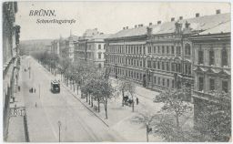 Brno Schmerlingstrasse tramvaj povoz Bahnhofkommando in Brünn