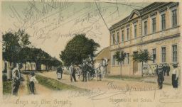 Brno Horní Heršpice uliční ruch povoz škola 1901