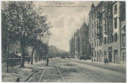 Brno Nová ulice tramvaj povoz pouliční ruch