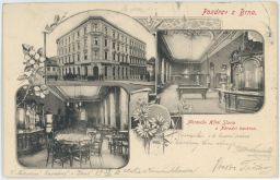 Brno Moravcův Hotel Slavia a Národní kavárna 1903