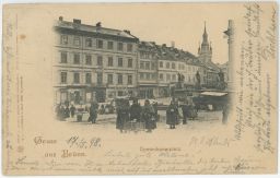 Brno trhy Dominikánské náměstí 1898