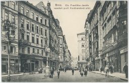 Brno Ferdinandova Masarykova obchody hodiny 1916