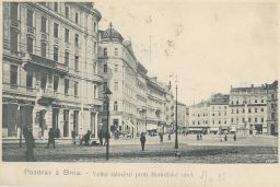 Brno Velké náměstí proti Rudolfské ulici 1905