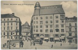 Brno před nádražím tramvaj Padowetz Kuda kino Apollo 1914