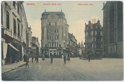 Brno Běhounská kavárna Margaretin dvůr 1908