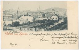 Brno Gruss aus Brünn atypický celkový pohled 1898