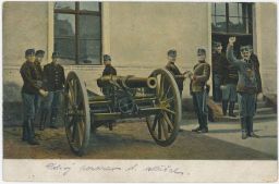 Plzeň vojsko armáda dělostřelectvo cvičení PAL! 1909