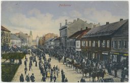 Pardubice přehlídka vojsko odchod na frontu 1917