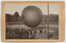 Národopisná výstava českoslovanská, Plnění balonu, 1895, kabinetka, světlotisk