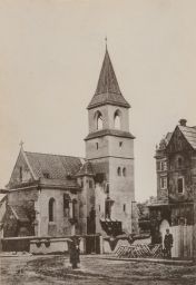 Národopisná výstava českoslovanská, kostel sv.Linharta, 1895, kabinetka, světlotisk