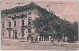 Levoča Löcse Szepesi Takarékpénztár cukrárna a kavárna Pollacsek 1924