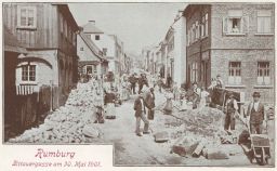 Rumburk Děčín Zittauergasse dláždění ulice 30.5.1901