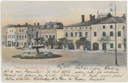 Karvinná Fryštát Karwin-Freistadt náměstí obchody kašna 1905