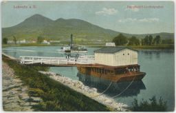 Lovosice Lobositz hausbót přístaviště c.k. psáno 1923