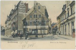 Liberec Reichenberg Blick in die Schützengasse reklamy tramvaj