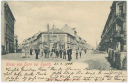Teplice průhled do dvou ulic 1900