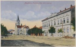 Mukačevo Munkács chlapecká škola římskokatolický kostel 1922