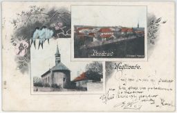 Praha Hostivař celkový pohled kostel 1902