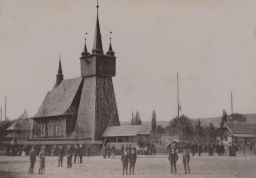 Národopisná Výstava Českoslovanská v Praze 1895, Kostel v českoslovanské vesnici, kabinetka, světlotisk