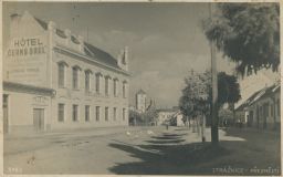 Strážnice předměstí Hodonín Hotel Černý orel restaurace kavárna