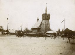 Národopisná Výstava Českoslovanská v Praze 1895, kostel v českoslovanské vesnici