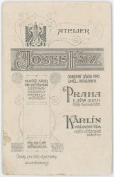 Emblém fotoateliér Josef Faix Praha Ječná 11 Praha Karlín