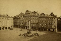 Mariánský sloup a jižní strana Staroměstského náměstí, vizitka
