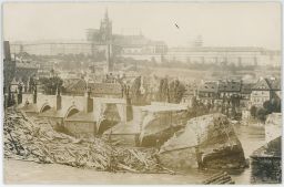 Praha Staré město sesutý Karlův most po povodni 4. září 1890