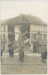 Praha Václavské náměstí sesutí domu čp. 803 uzenářství Jindřich Kubias Střihačská škola Václava Petra 1917