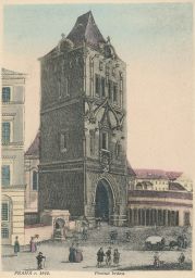 Praha Prašná brána kresba z r.1842