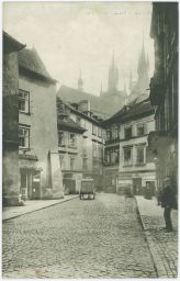 Praha Týnská ulička sklad nábytku 1910