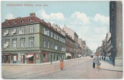 Praha Ječná Uzenářství Vlasák U kamenného stolu tramvaj VKKV 1908