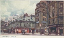 Praha Václavské náměstí Vodičkova Česká banka Minerva 1912