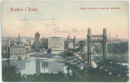Praha panorama z Letné most císaře Františka nakl. Jedlička 1900