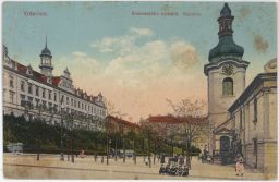 Praha Vršovice Komenského náměstí radnice V.K.V. 1924