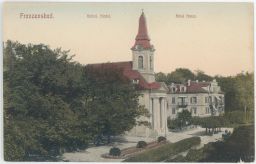 Františkovy lázně kostel Hotel Kreuz 1908