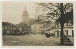 Dobrovice Mladá Boleslav náměstí jemné likéry Lauerová 1929