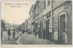 Lomnice nad Popelkou Semily Husovo náměstí obchody 1906
