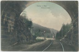 Železnice tunel Police nad Metují Náchod paničky 1909