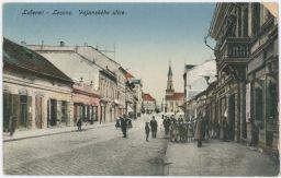 Lučenec Vajanského ulica cenzura vývěsních štítů 20.léta
