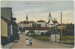 Šumperk Mozartplatz Roseggergasse dětičky 1922