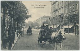 Warszawa ul. Marszalkowska tramvaje povozy hodiny lampa