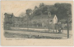 Železnice vjezdová předzvěst Dobřichovice Praha-západ 1899