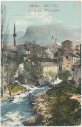 Mostar mešita řeka Bosna a Hercegovina