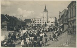 Kyjov Hodonín náměstí trhy 1927