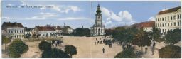 Kostelec nad Černými lesy náměstí Praha-východ DVOUDÍLNÉ PANORAMA 1914