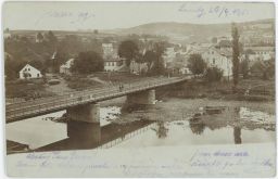 Semily nebývalý pohled na most a město 1901
