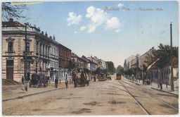 Brno Královo Pole tramvaje lidé povozy E.K.P. 1913