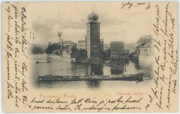 Praha Šítkovská náplavka mlýny bratři Trnkové doprava písku 1899